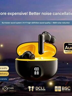 NWOT True Wireless Earbuds Bluetooth 5.3 Noise Reduction - Black Ear Phones
